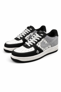 Nike Air Force 1 Low Custom "Black/White/Grey Monogram"